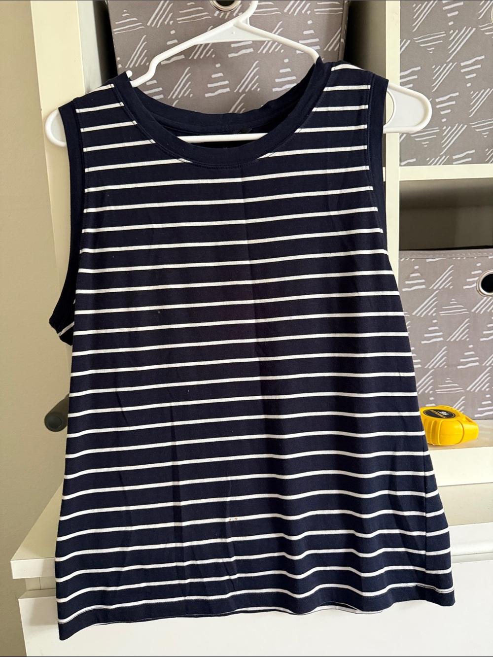 Banana Republic Navy & White Striped Sleeveless Tank